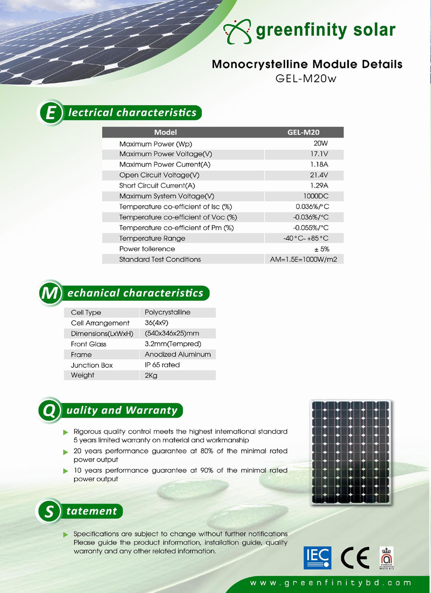 Mono Crystal Line Solar Panel