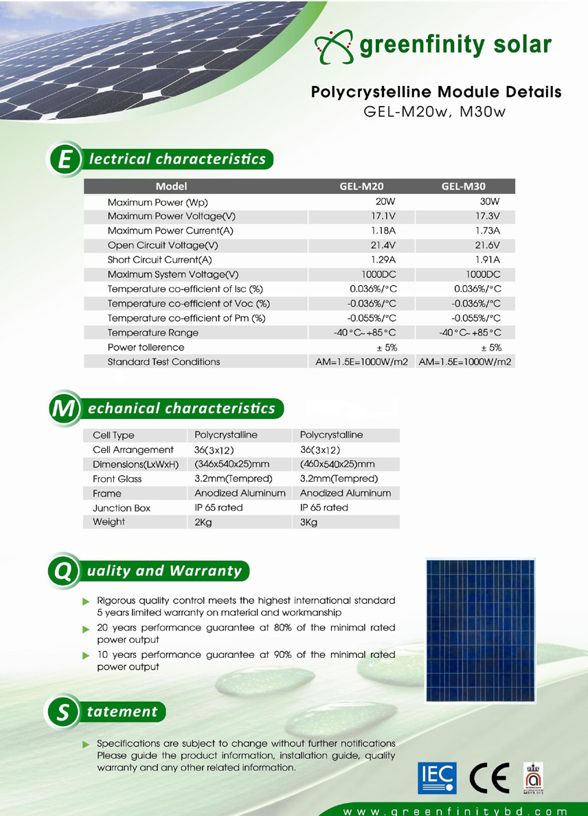 Poly Crystal Line Solar Panel
